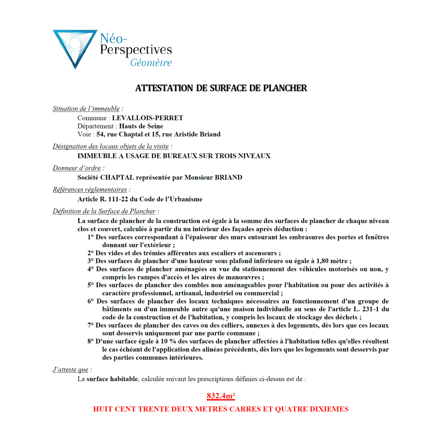 6d-SURFACE DE PLANCHER